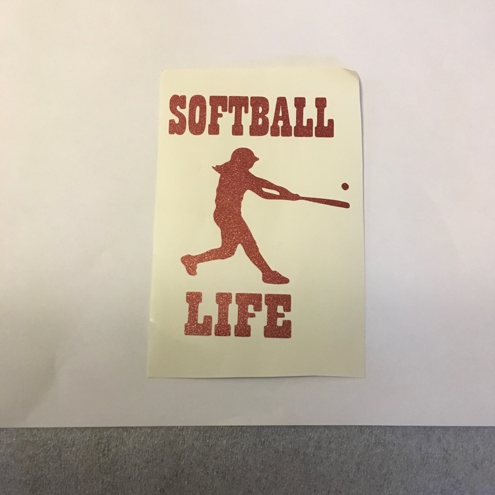 Softball Life vinyl decal